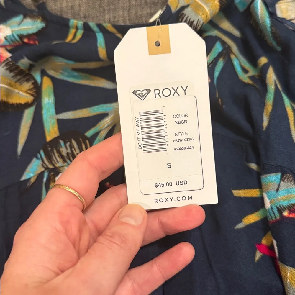 ROXY Do It My Way Tropical Cold Shoulder Dress NWT - Picture 3 of 4